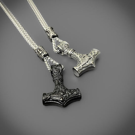 Runed Mjolnir Pendant