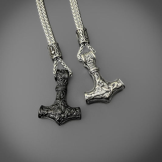 Runed Mjolnir Pendant
