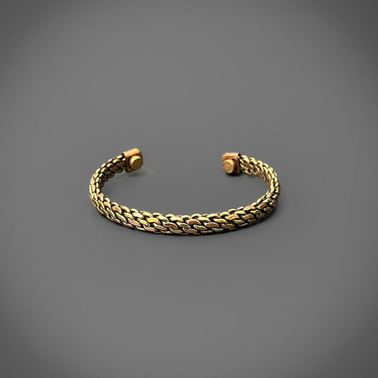 Chain Weave Copper & Brass Cuff