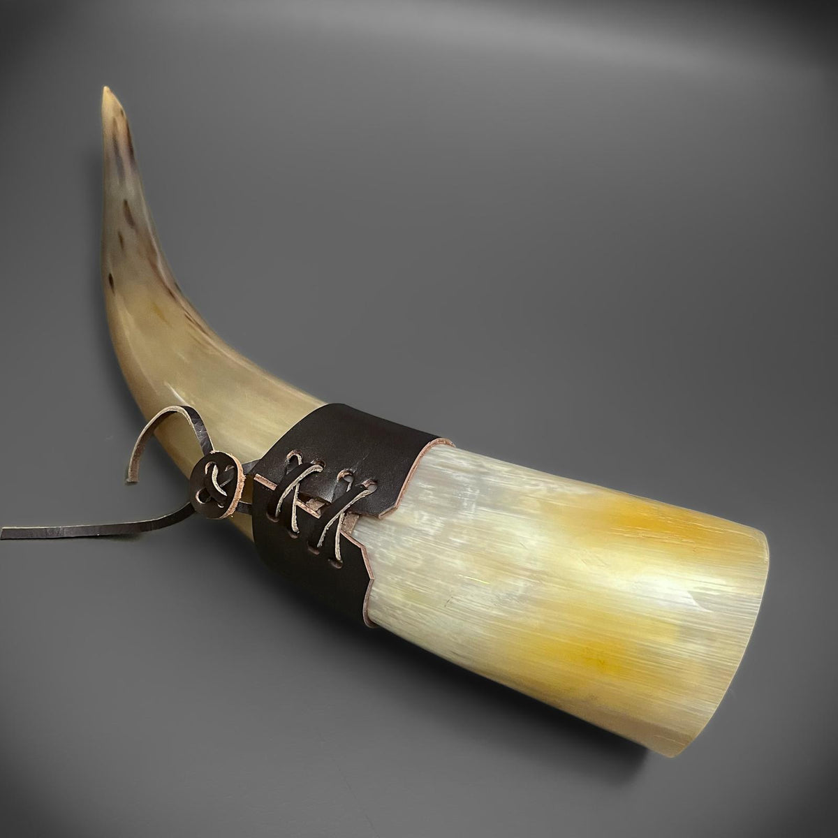 Drinking Horn with Leather Holster - Glory or Valhalla