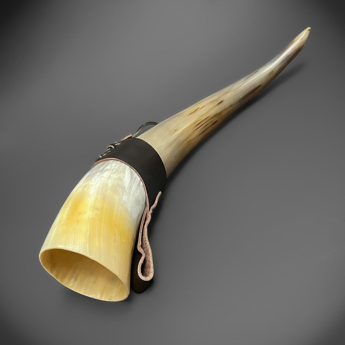 Drinking Horn with Leather Holster - Glory or Valhalla