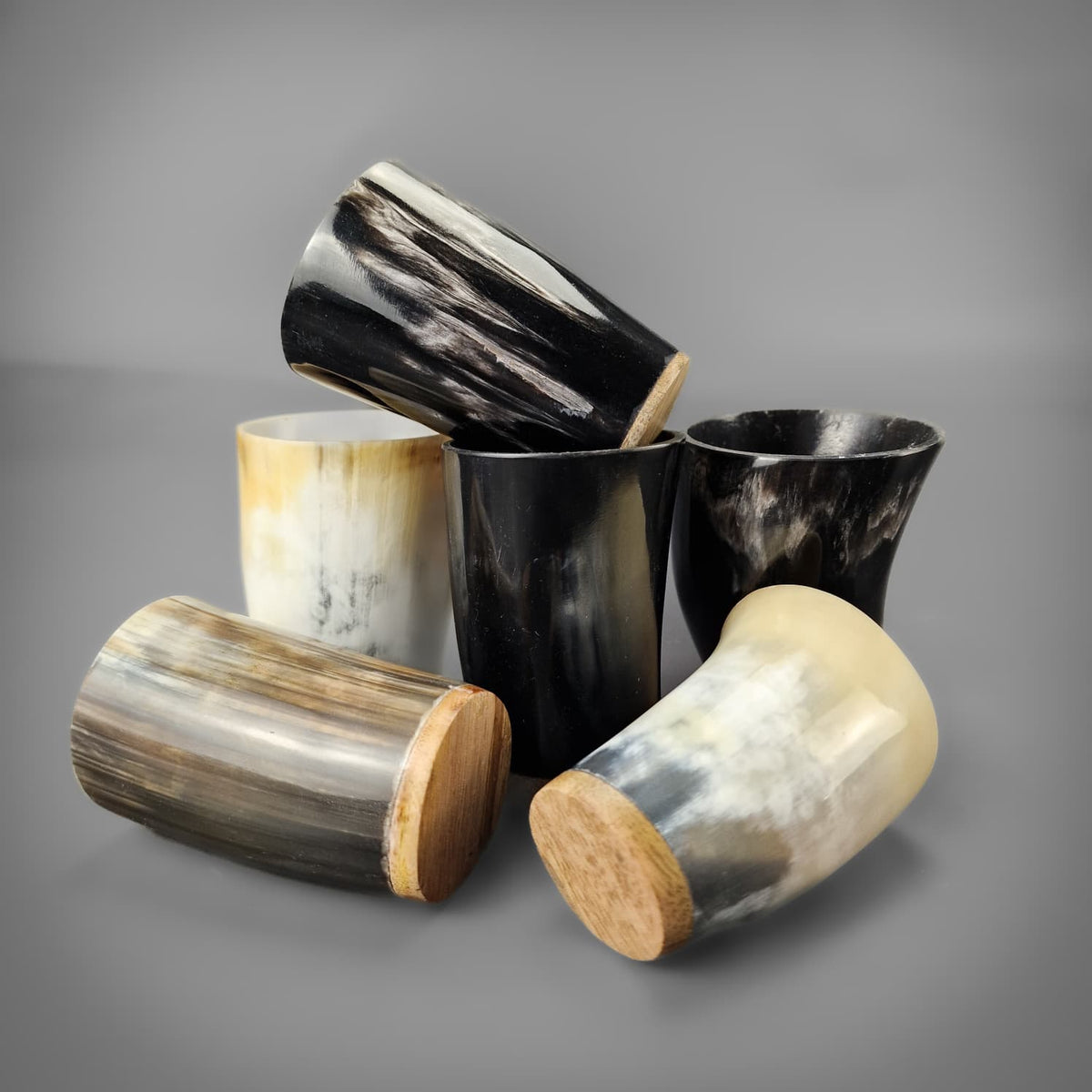 Horn Shot Glass - Wooden Base