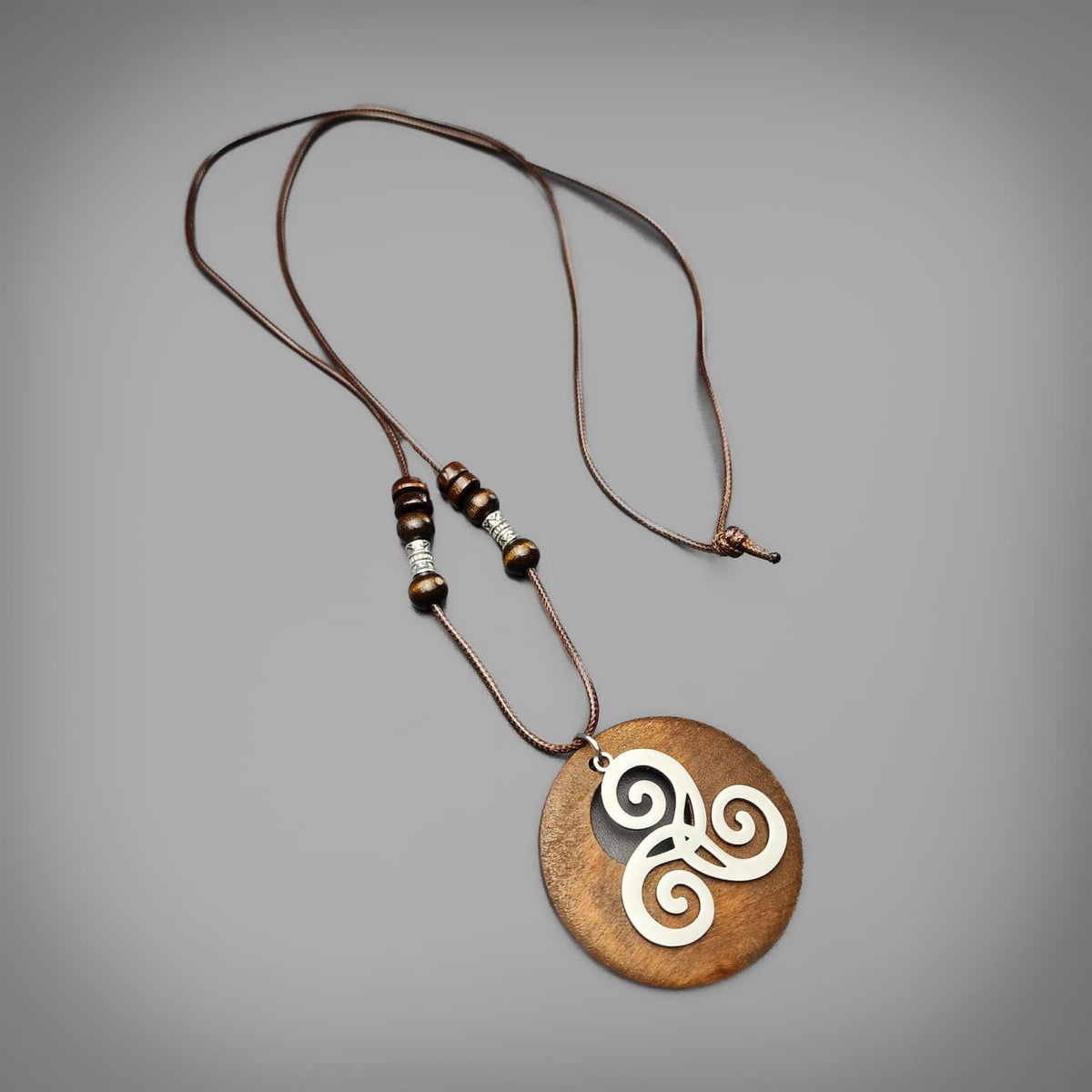 Wood Braced Triskele Pendant